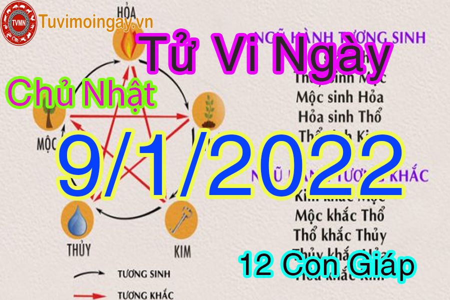 Tử vi chủ nhật ngày 9/1/2022 của 12 con giáp