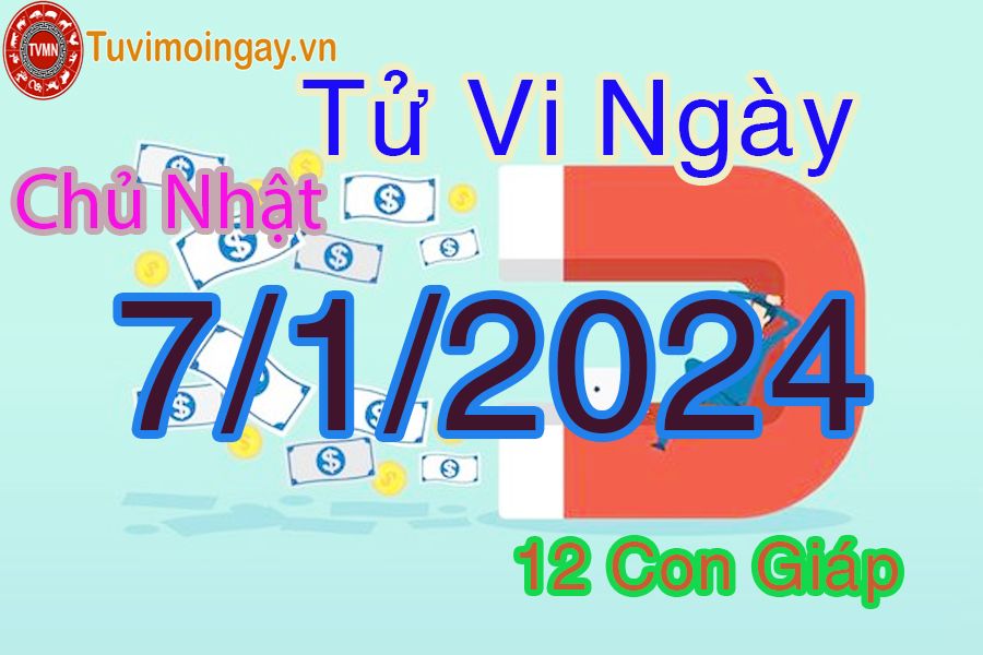 Tử vi chủ nhật ngày 7/1/2024 của 12 con giáp