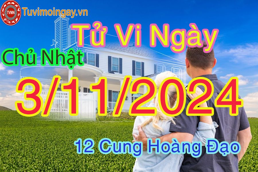 Tử vi Chủ Nhật ngày 3/11/2024 của 12 cung hoàng đạo