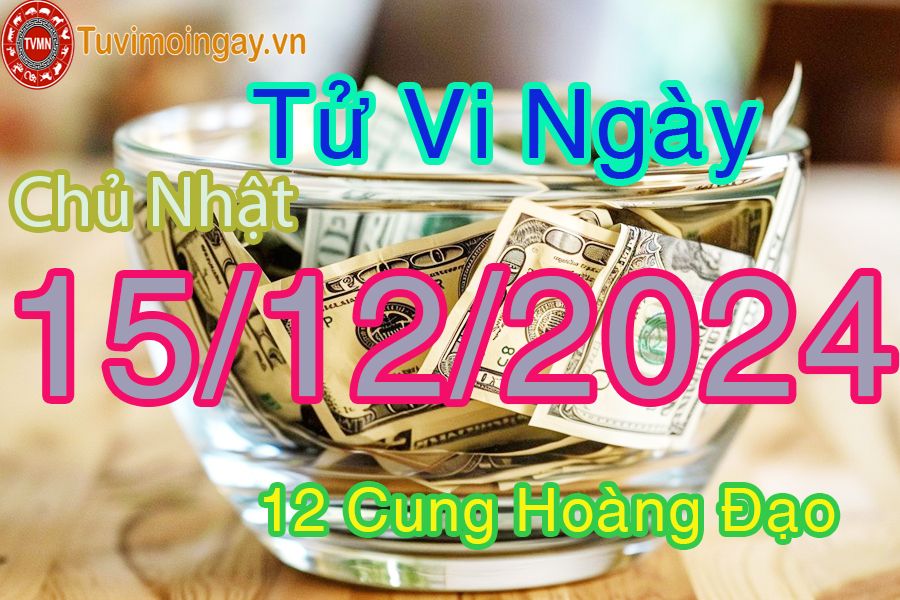 Tử vi Chủ Nhật ngày 15/12/2024 của 12 cung hoàng đạo