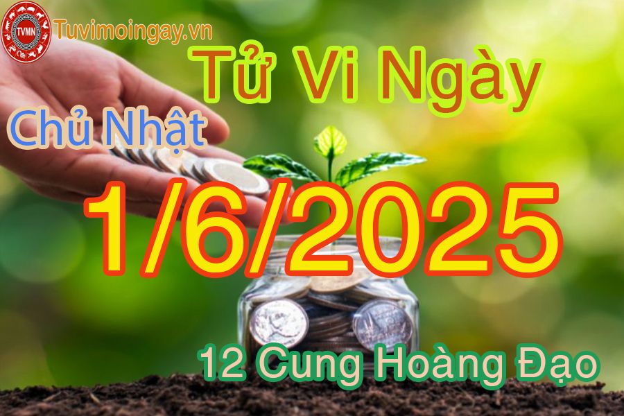 Tử vi Chủ Nhật ngày 1/6/2025 của 12 cung hoàng đạo