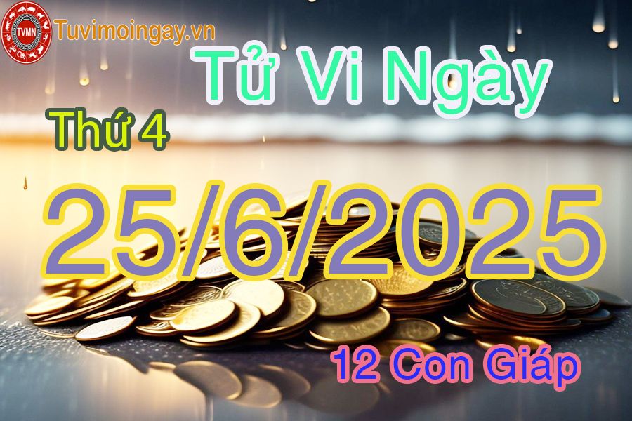Tử vi thứ 4 ngày 25/6/2025 của 12 con giáp
