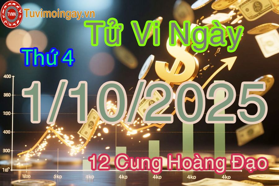 Tử vi Thứ 4 ngày 1/10/2025 của 12 cung hoàng đạo