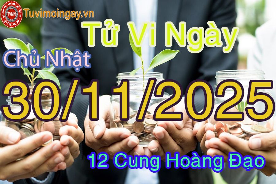 Tử vi Chủ Nhật ngày 30/11/2025 của 12 cung hoàng đạo