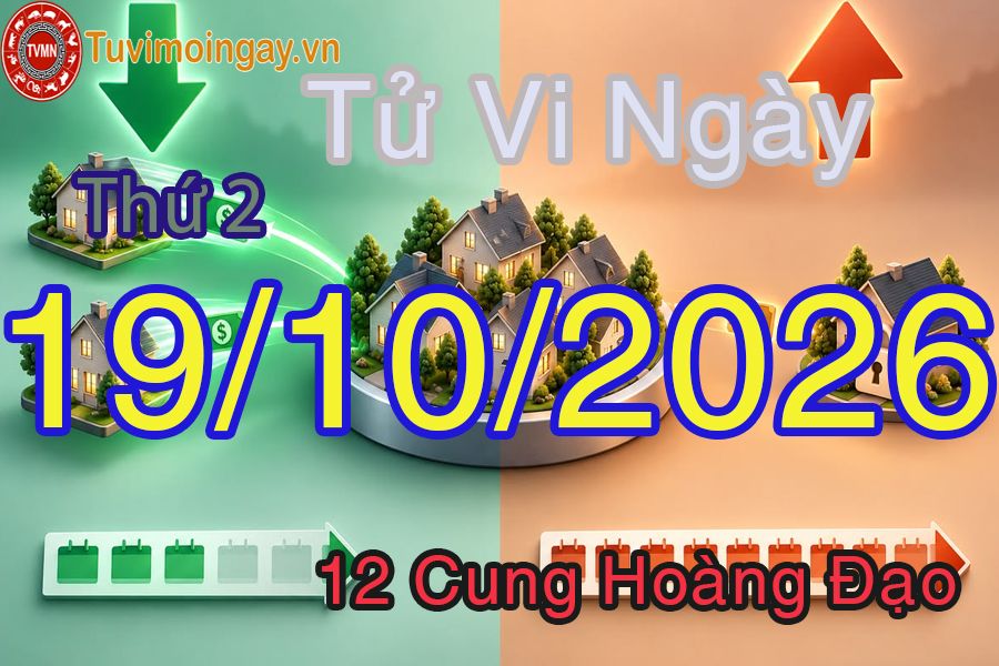 Tử vi Thứ 2 ngày 19/10/2026 của 12 cung hoàng đạo Tử vi Thứ 2 ngày 19/10/2026 của 12 cung hoàng đạo