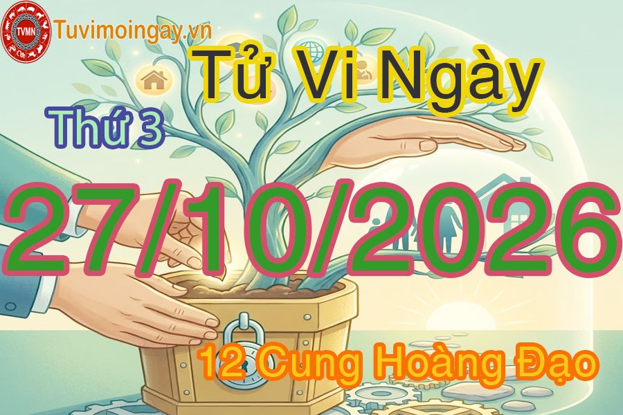Tử vi Thứ 3 ngày 27/10/2026 của 12 cung hoàng đạo Tử vi Thứ 3 ngày 27/10/2026 của 12 cung hoàng đạo