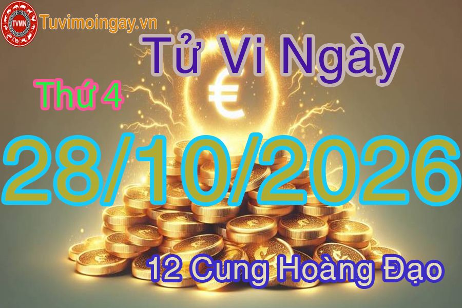 Tử vi Thứ 4 ngày 28/10/2026 của 12 cung hoàng đạo Tử vi Thứ 4 ngày 28/10/2026 của 12 cung hoàng đạo